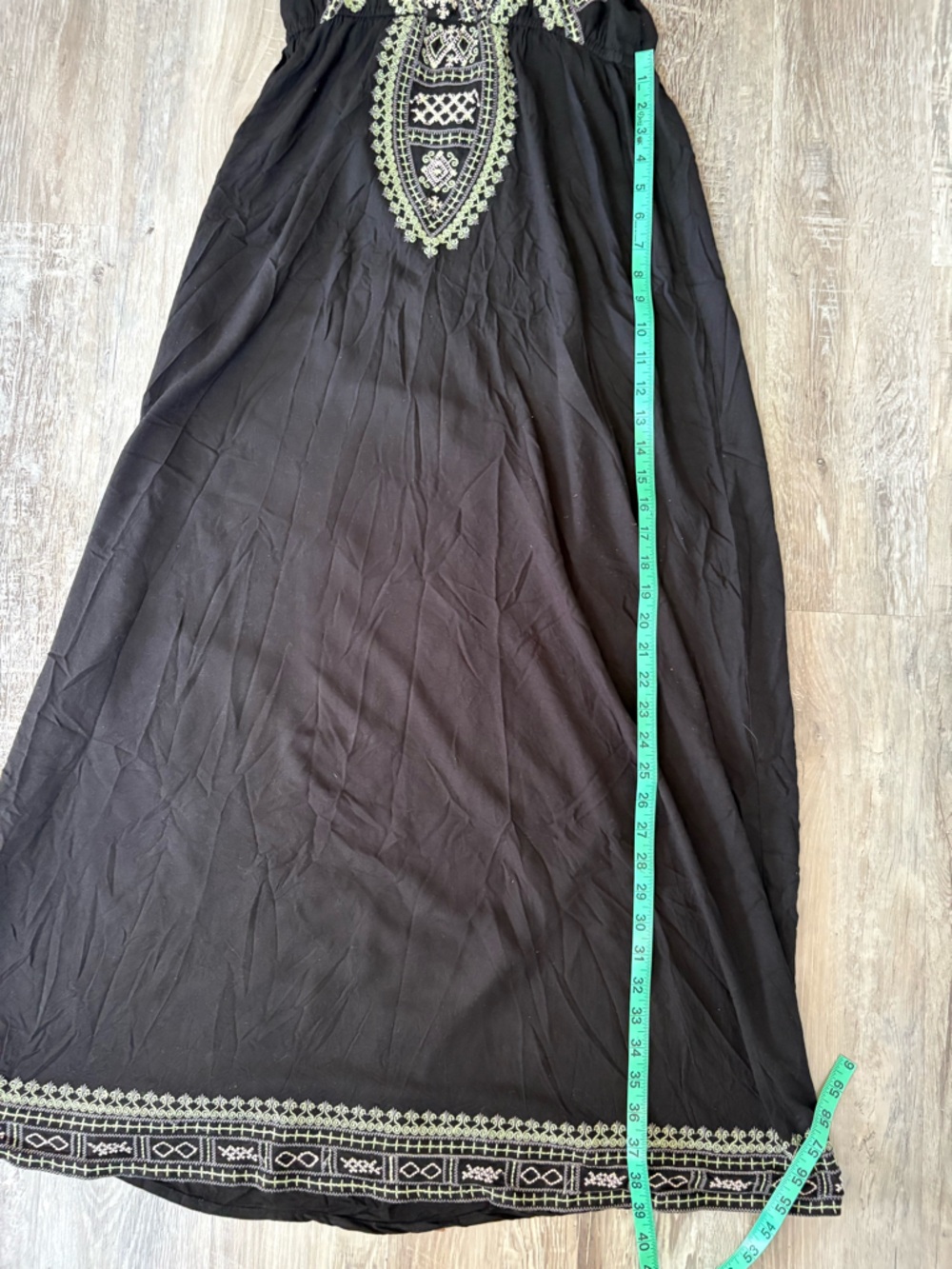 Cute Options Black Embroidered Maxi Dress Women’s Size S - Picture 11 of 11
